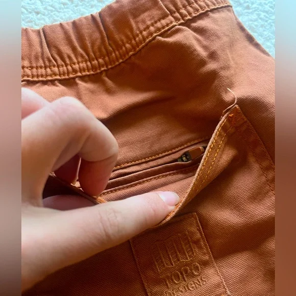 Topo Designs Dirt Shorts Women’s Hiking Casual Versatile - L - Brick Orange - Picture 9 of 13